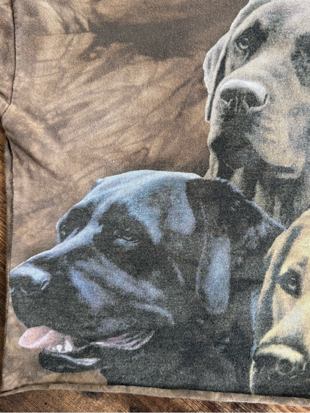Vintage 2000s Tie Dye Labrador Retriever Dogs Graphic Tee ~ Size XL - Picture 6 of 7
